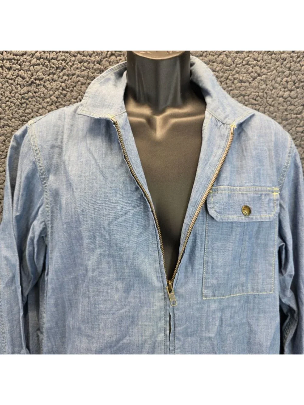 The North Face Berkeley Chambray Full Zip Shirt Jacket M Blue Casual Shacket